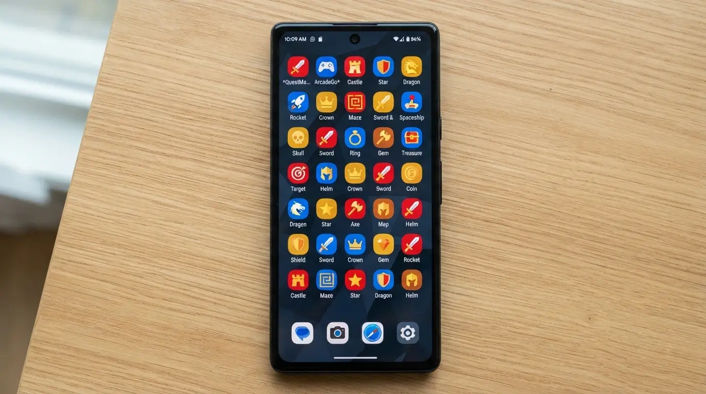 Ikony mobilních aplikací Tipsport Vegas, Fortuna a Sazka Hry na domovské obrazovce telefonu