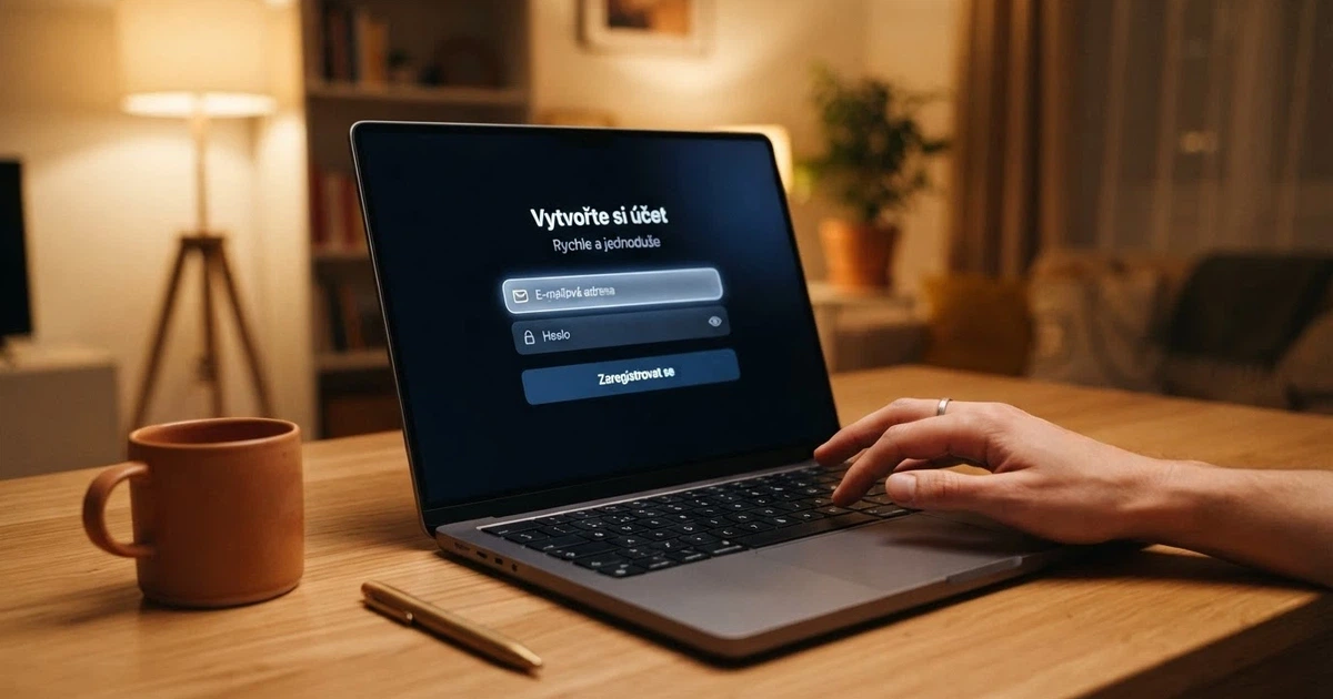 Registrační formulář online casina s polem pro e-mail, bez požadavku na doklady totožnosti — kontrast mezi rychlostí a absencí ověření